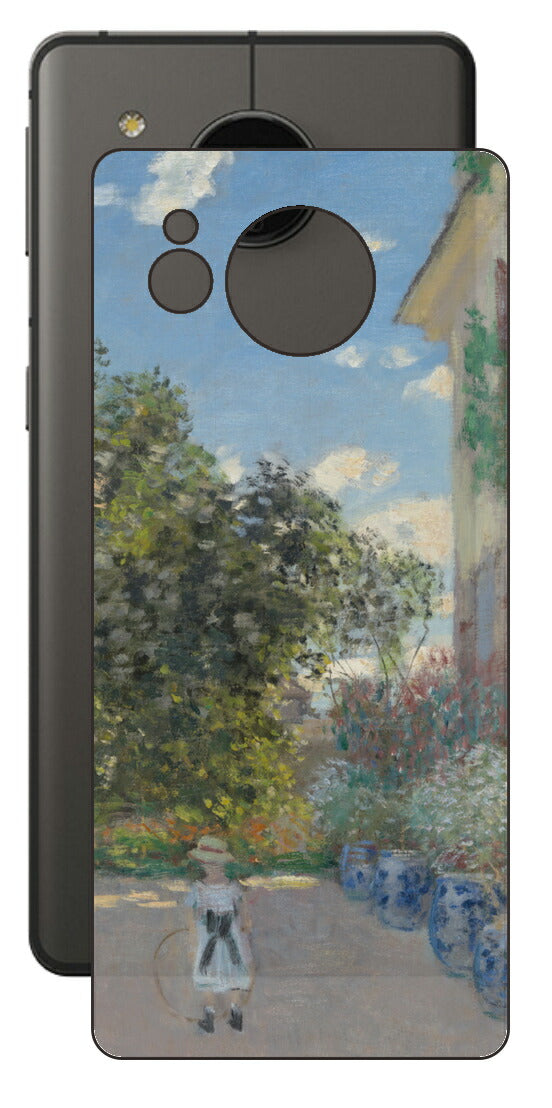 AQUOS sense7 plus用 背面 保護 フィルム 名画プリント クロード・モネ （ Claude Monet ) アルジャントゥイユの画家の家