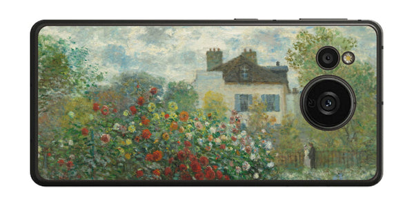 AQUOS sense7 plus用 背面 保護 フィルム 名画プリント クロード・モネ （ Claude Monet ) アルジャントゥイユのモネの家の庭