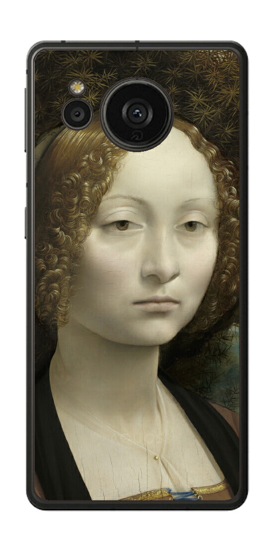 AQUOS sense7 plus用 背面 保護 フィルム 名画 プリント ダ・ヴィンチ ジネーヴラ・デ・ベンチの肖像（ レオナルド・ダ・ヴィンチ Leonardo da Vinci ）