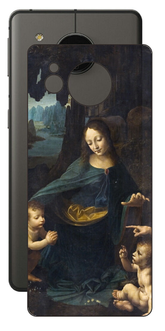 AQUOS sense7 plus用 背面 保護 フィルム 名画 プリント ダ・ヴィンチ 岩窟の聖母（ レオナルド・ダ・ヴィンチ Leonardo da Vinci ）