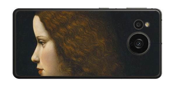 AQUOS sense7 plus用 背面 保護 フィルム 名画 プリント ダ・ヴィンチ 若い女性の肖像（ レオナルド・ダ・ヴィンチ Leonardo da Vinci ）