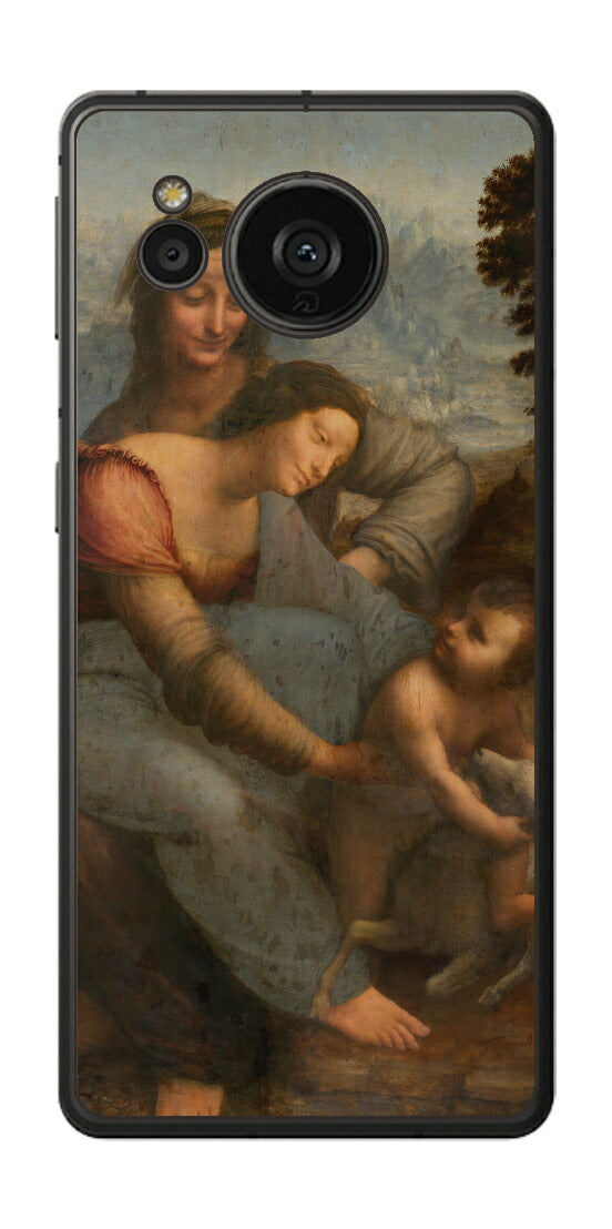 AQUOS sense7 plus用 背面 保護 フィルム 名画 プリント ダ・ヴィンチ 聖アンナと聖母子（ レオナルド・ダ・ヴィンチ Leonardo da Vinci ）