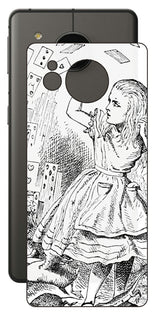 AQUOS sense7 plus用 背面 保護 フィルム 名画プリント ジョン・テニエル （ John Tenniel ) トランプがアリスにとびかかる場面