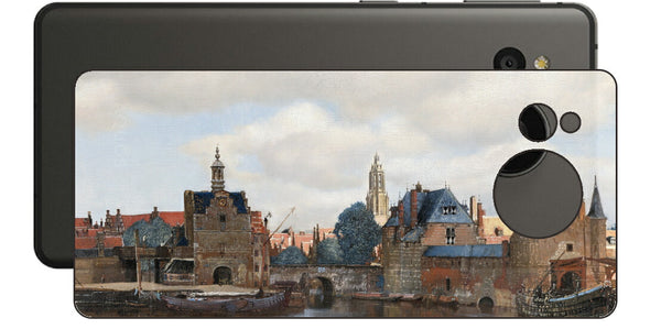 AQUOS sense7 plus用 背面 保護 フィルム 名画 プリント フェルメール デルフトの眺望 （ ヨハネス・フェルメール Johannes Vermeer ）