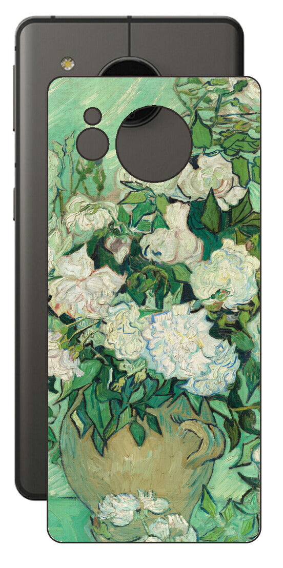 AQUOS sense7 plus用 背面 保護 フィルム 名画 プリント ゴッホ バラ（ フィンセント ファン ゴッホ Vincent Willem van Gogh ）