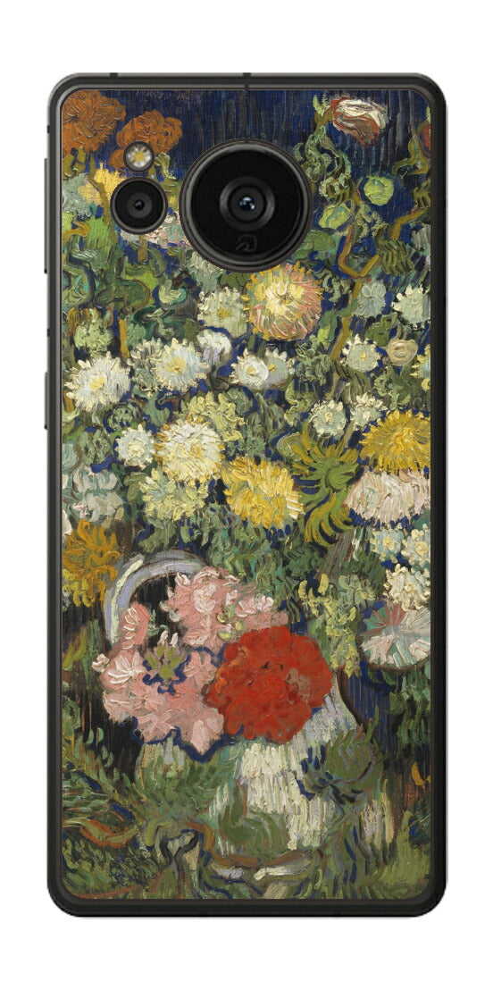 AQUOS sense7 plus用 背面 保護 フィルム 名画 プリント ゴッホ 花瓶の花の花束（ フィンセント ファン ゴッホ Vincent Willem van Gogh ）