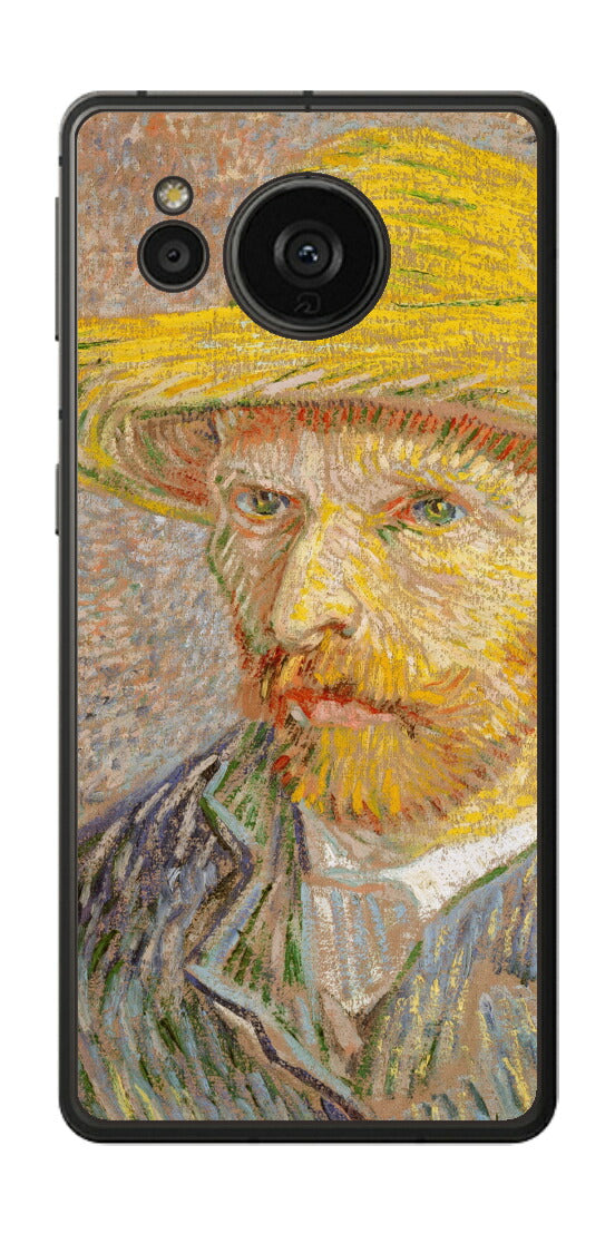 AQUOS sense7 plus用 背面 保護 フィルム 名画 プリント ゴッホ 麦わらの自画像（ フィンセント ファン ゴッホ Vincent Willem van Gogh ）