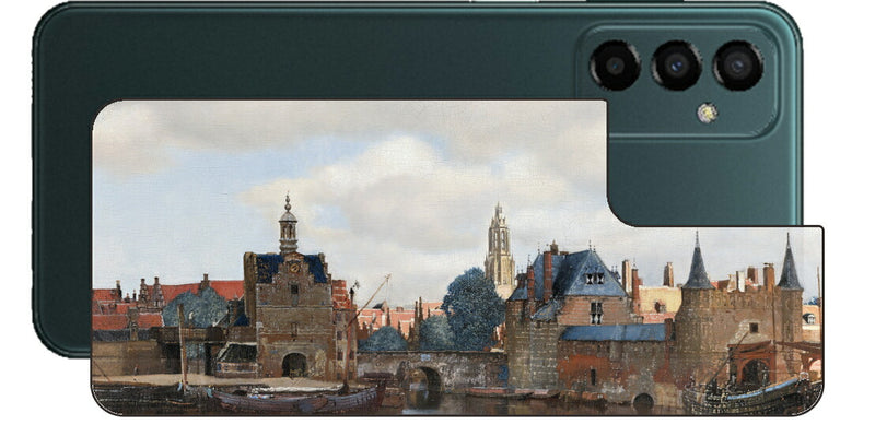 サムスン Galaxy M23 5G用 背面 保護 フィルム 名画 プリント フェルメール デルフトの眺望 （ ヨハネス・フェルメール Johannes Vermeer ）