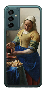 サムスン Galaxy M23 5G用 背面 保護 フィルム 名画 プリント フェルメール 牛乳を注ぐ女 （ ヨハネス・フェルメール Johannes Vermeer ）