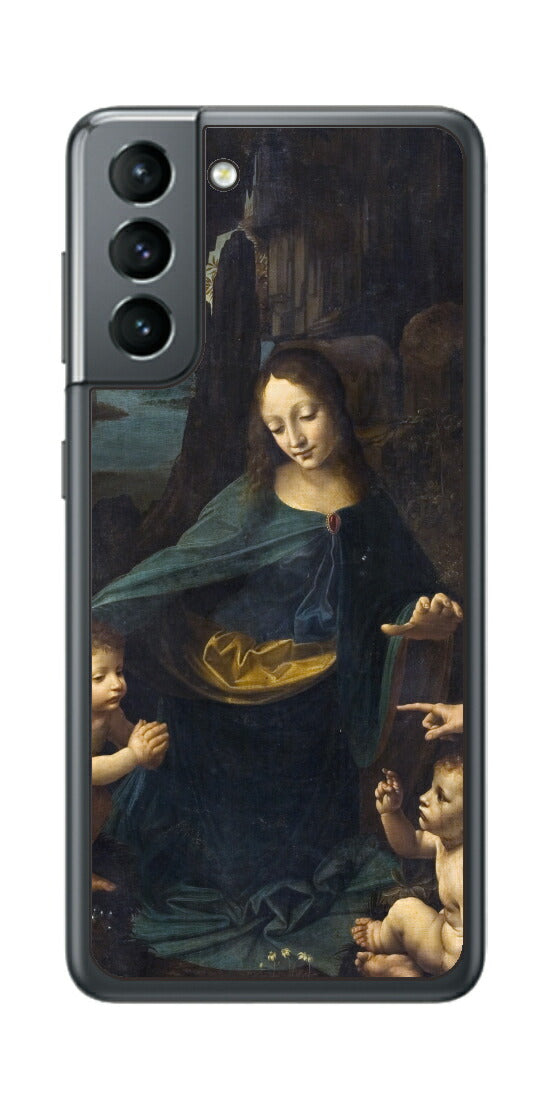 サムスン Galaxy S21 5G用 背面 保護 フィルム 名画 プリント ダ・ヴィンチ 岩窟の聖母（ レオナルド・ダ・ヴィンチ Leonardo da Vinci ）