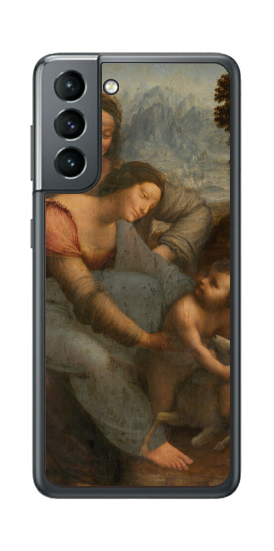 サムスン Galaxy S21 5G用 背面 保護 フィルム 名画 プリント ダ・ヴィンチ 聖アンナと聖母子（ レオナルド・ダ・ヴィンチ Leonardo da Vinci ）