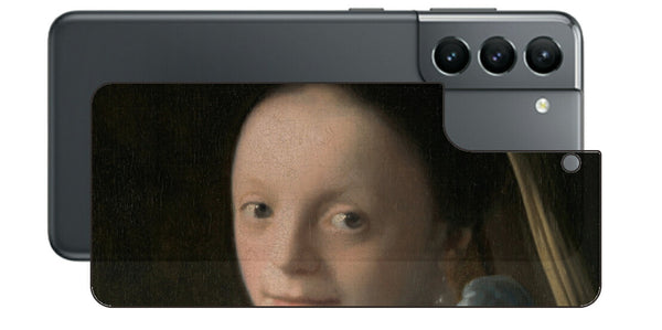 サムスン Galaxy S21 5G用 背面 保護 フィルム 名画 プリント フェルメール 少女 （ ヨハネス・フェルメール Johannes Vermeer ）
