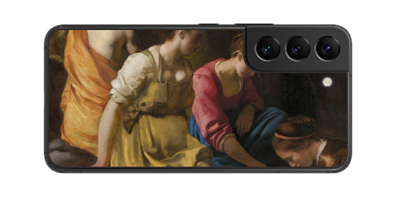 サムスン Galaxy S22用 背面 保護 フィルム 名画 プリント フェルメール ディアナとニンフたち （ ヨハネス・フェルメール Johannes Vermeer ）