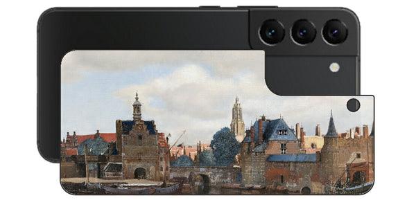 サムスン Galaxy S22用 背面 保護 フィルム 名画 プリント フェルメール デルフトの眺望 （ ヨハネス・フェルメール Johannes Vermeer ）