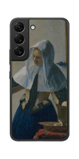 サムスン Galaxy S22用 背面 保護 フィルム 名画 プリント フェルメール 水差しを持つ若い女性 （ ヨハネス・フェルメール Johannes Vermeer ）