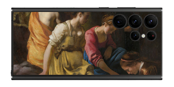 サムスン Galaxy S22 Ultra用 背面 保護 フィルム 名画 プリント フェルメール ディアナとニンフたち （ ヨハネス・フェルメール Johannes Vermeer ）