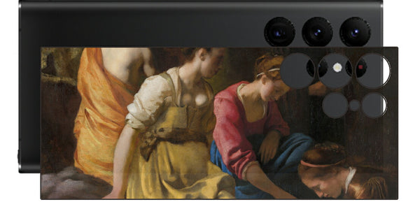 サムスン Galaxy S22 Ultra用 背面 保護 フィルム 名画 プリント フェルメール ディアナとニンフたち （ ヨハネス・フェルメール Johannes Vermeer ）