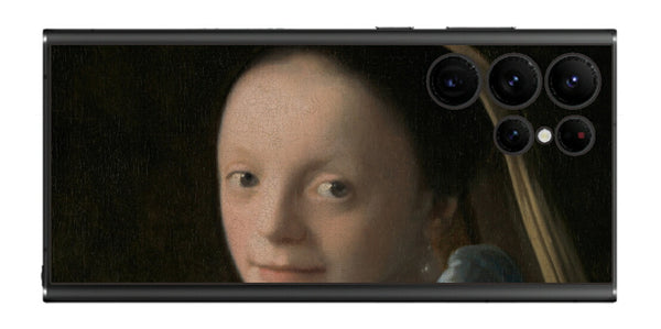 サムスン Galaxy S22 Ultra用 背面 保護 フィルム 名画 プリント フェルメール 少女 （ ヨハネス・フェルメール Johannes Vermeer ）