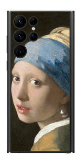 サムスン Galaxy S22 Ultra用 背面 保護 フィルム 名画 プリント フェルメール 真珠の耳飾りの少女 （ ヨハネス・フェルメール Johannes Vermeer ）
