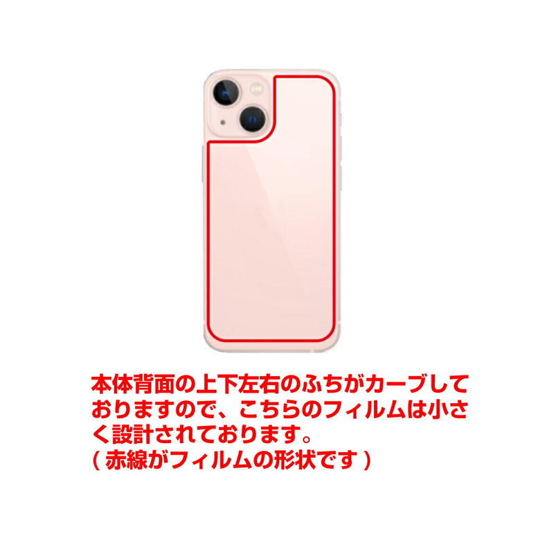 iPhone 13 mini用 【コラボ プリント Design by すいかねこ 005 】 カーボン調 背面 保護 フィルム 日本製