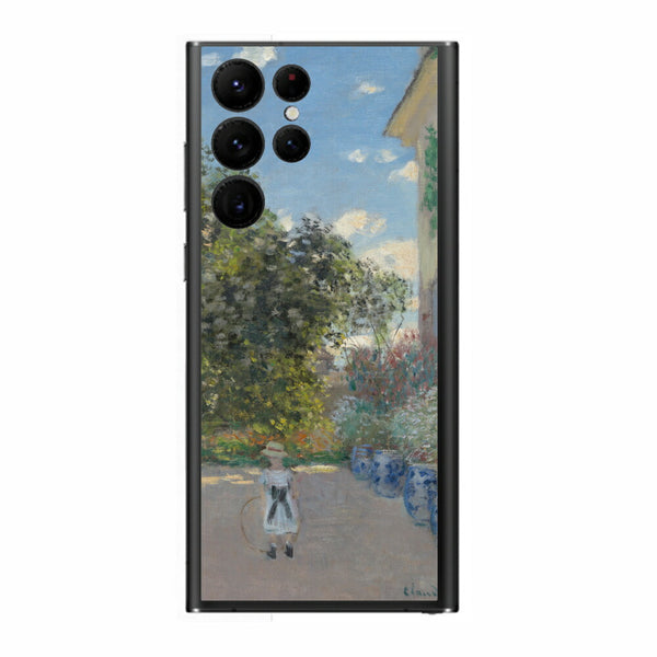 サムスン Galaxy S22 Ultra用 背面 保護 フィルム 名画プリント クロード・モネ （ Claude Monet ) アルジャントゥイユの画家の家