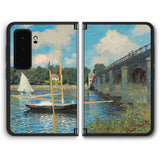 【背面左右2ヶ所】 Surface Duo 2用 背面 保護 フィルム 名画プリント クロード・モネ （ Claude Monet ) アルジャントゥイユの橋