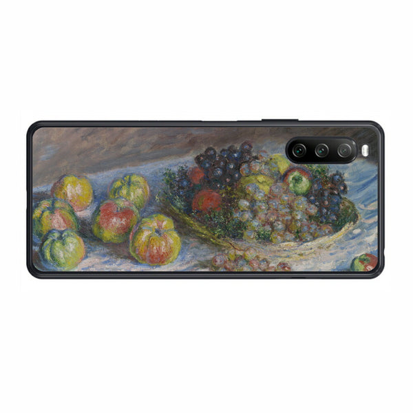 Sony Xperia 10 III用 背面 保護 フィルム 名画プリント クロード・モネ （ Claude Monet ) 林檎と葡萄