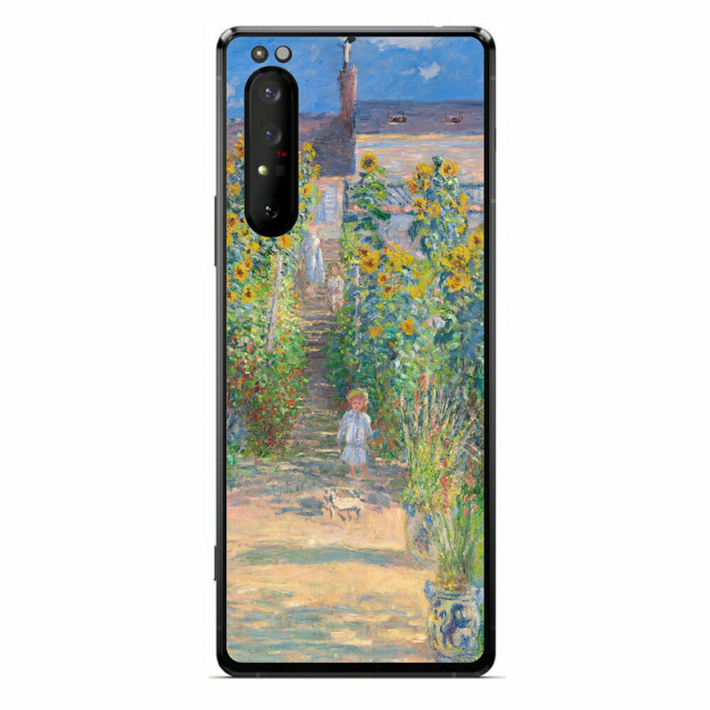 Sony Xperia 1 II用 背面 保護 フィルム 名画プリント クロード・モネ （ Claude Monet ) ヴェトゥイユの画家の庭