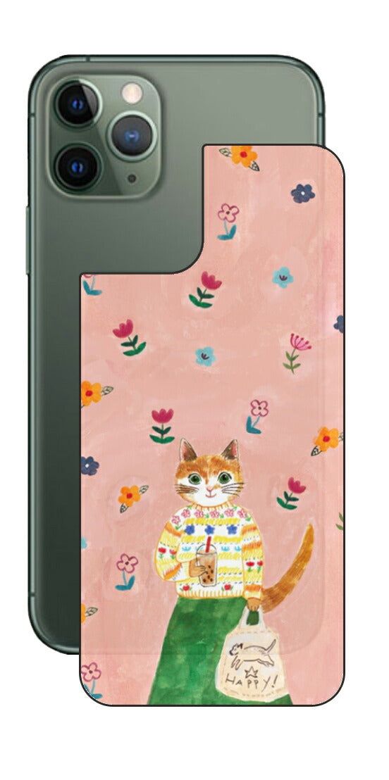 iPhone 11 Pro用 【コラボ プリント Design by よこお さとみ 004 】 背面 保護 フィルム 日本製