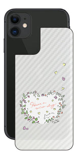 iPhone 11用 【コラボ プリント Design by すいかねこ 007 】 カーボン調 背面 保護 フィルム 日本製