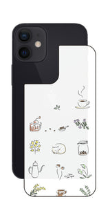 iPhone 12 mini用 【コラボ プリント Design by すいかねこ 001 】 背面 保護 フィルム 日本製