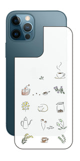 iPhone 12 Pro / iPhone 12用 【コラボ プリント Design by すいかねこ 001 】 背面 保護 フィルム 日本製