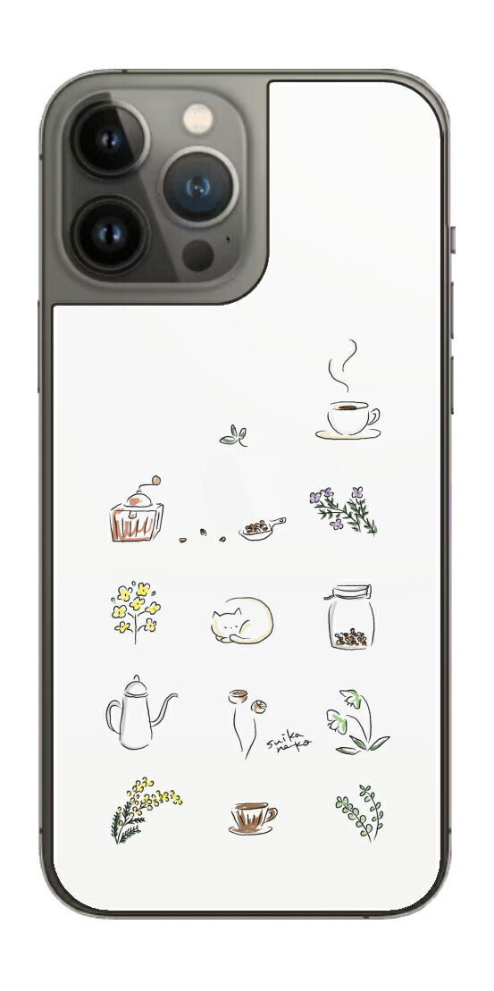 iPhone 13 Pro Max用 【コラボ プリント Design by すいかねこ 001 】 背面 保護 フィルム 日本製
