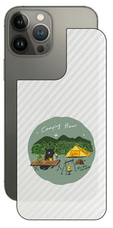 iPhone 13 Pro Max用 【コラボ プリント Design by すいかねこ 005 】 カーボン調 背面 保護 フィルム 日本製