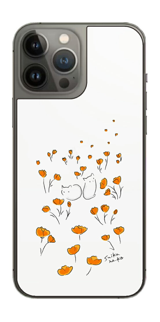 iPhone 13 Pro Max用 【コラボ プリント Design by すいかねこ 006 】 背面 保護 フィルム 日本製