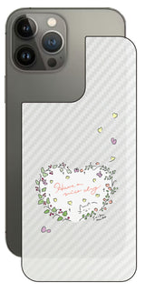 iPhone 13 Pro Max用 【コラボ プリント Design by すいかねこ 007 】 カーボン調 背面 保護 フィルム 日本製