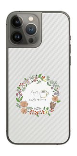 iPhone 13 Pro Max用 【コラボ プリント Design by すいかねこ 008 】 カーボン調 背面 保護 フィルム 日本製