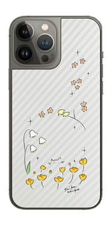 iPhone 13 Pro Max用 【コラボ プリント Design by すいかねこ 009 】 カーボン調 背面 保護 フィルム 日本製