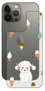 iPhone 13 Pro Max用 【コラボ プリント Design by よこお さとみ 002】 カーボン調 背面 保護 フィルム 日本製