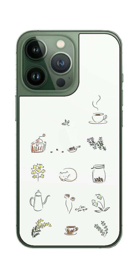 iPhone 13 Pro / iPhone 13用 【コラボ プリント Design by すいかねこ 001 】 背面 保護 フィルム 日本製