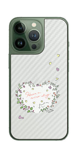 iPhone 13 Pro / iPhone 13用 【コラボ プリント Design by すいかねこ 007 】 カーボン調 背面 保護 フィルム 日本製