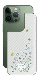 iPhone 13 Pro / iPhone 13用 【コラボ プリント Design by すいかねこ 010 】 カーボン調 背面 保護 フィルム 日本製