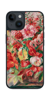 iPhone 14用 背面 保護 フィルム 名画 プリント ルノワール 花々のバスケット（ ピエール＝オーギュスト・ルノワール Pierre-Auguste Renoir ）