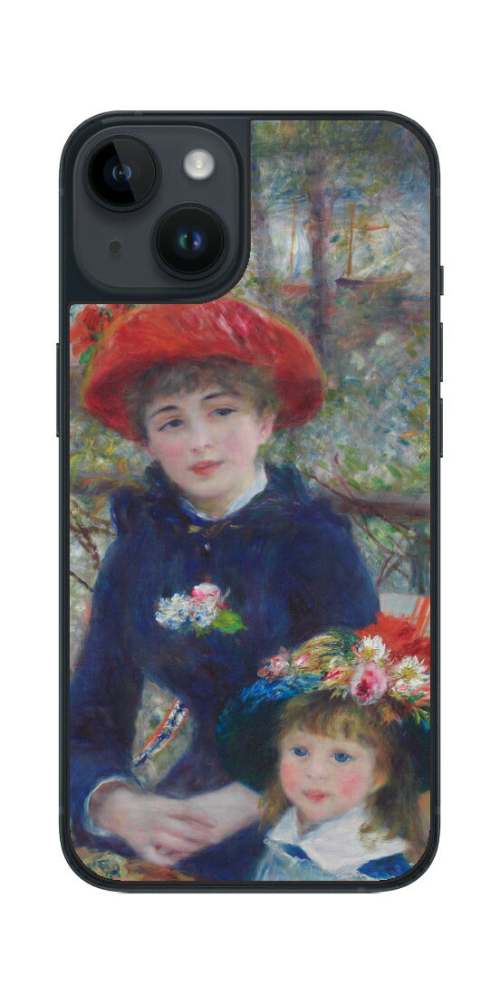 iPhone 14用 背面 保護 フィルム 名画 プリント ルノワール 二人の姉妹（ ピエール＝オーギュスト・ルノワール Pierre-Auguste Renoir ）