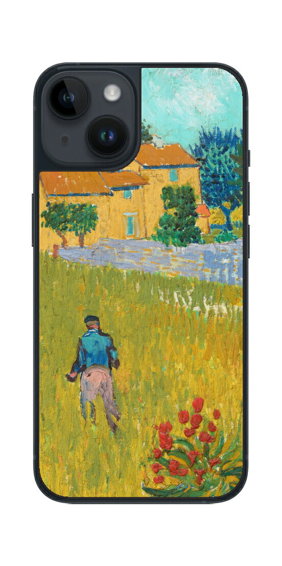 iPhone 14用 背面 保護 フィルム 名画 プリント ゴッホ プロヴァンスの農家（ フィンセント ファン ゴッホ Vincent Willem van Gogh ）