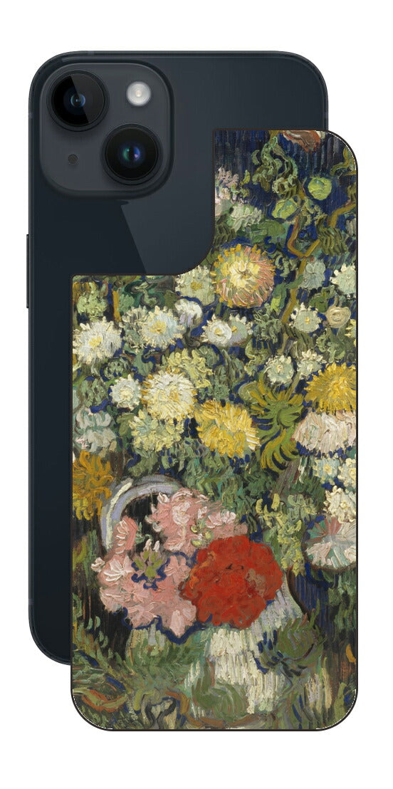 iPhone 14用 背面 保護 フィルム 名画 プリント ゴッホ 花瓶の花の花束（ フィンセント ファン ゴッホ Vincent Willem van Gogh ）