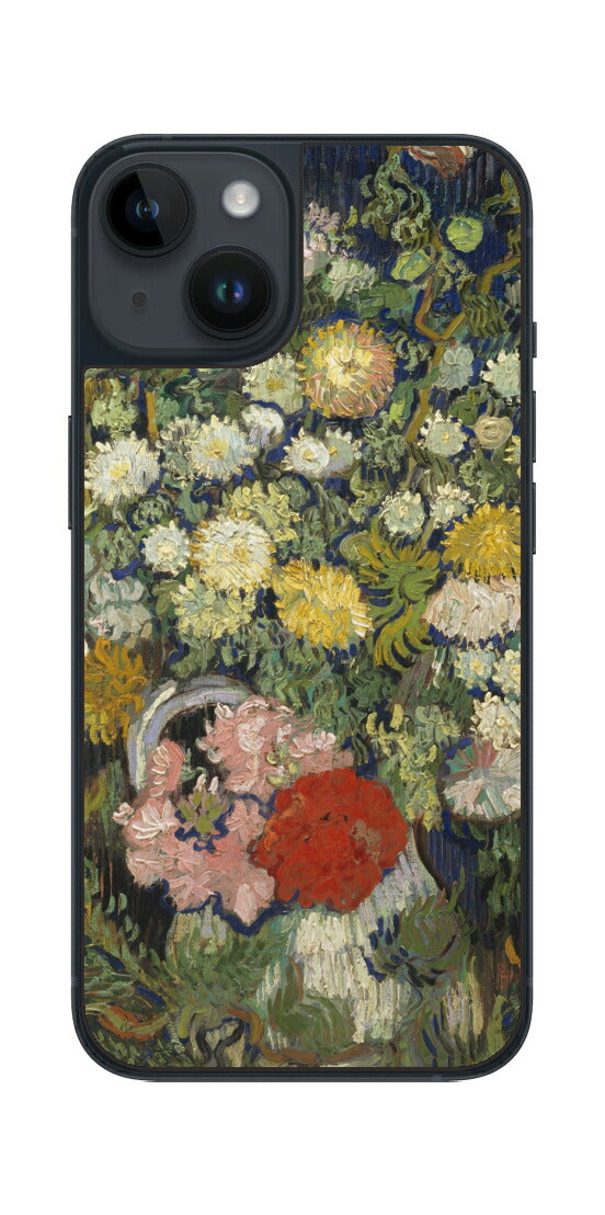 iPhone 14用 背面 保護 フィルム 名画 プリント ゴッホ 花瓶の花の花束（ フィンセント ファン ゴッホ Vincent Willem van Gogh ）