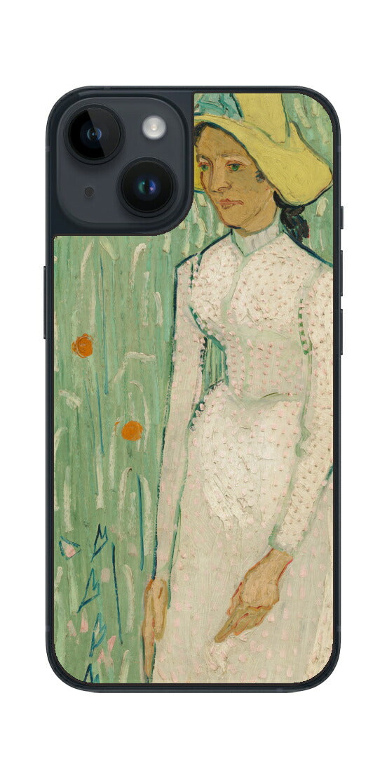 iPhone 14用 背面 保護 フィルム 名画 プリント ゴッホ 白衣の少女（ フィンセント ファン ゴッホ Vincent Willem van Gogh ）