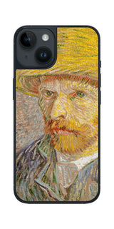 iPhone 14用 背面 保護 フィルム 名画 プリント ゴッホ 麦わらの自画像（ フィンセント ファン ゴッホ Vincent Willem van Gogh ）