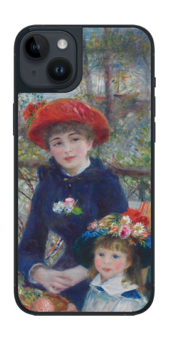 iPhone 14 plus用 背面 保護 フィルム 名画 プリント ルノワール 二人の姉妹（ ピエール＝オーギュスト・ルノワール Pierre-Auguste Renoir ）